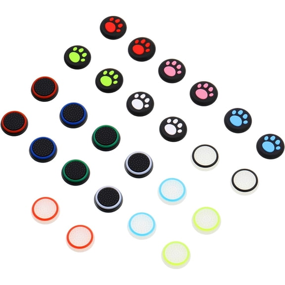 Frienda 26 Pieces Replacement Thumb Grips Caps Cover Silicone Luminous Analog Controller Joystick Thumb Stick Cap Compatible with PS5 PS4 PS3 PS2 Xbox 360 Xbox One Controllers