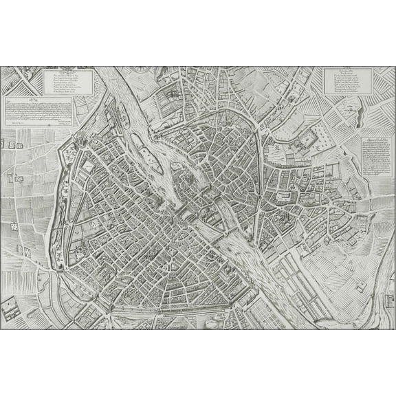24"x36" Gallery Poster, Map of Paris France 1609