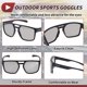 thumbnail image 5 of 1 juego de gafas de montar para motocicleta anti-reflejo Tri-Acetato de Celulosa TR gafas de sol de ciclismo lente gris claro marco negro gris, 5 of 6