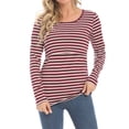 thumbnail image 4 of CKpwisy Womens Long Sleeve Nursing Tops Breastfeeding Blouses Shirts Summer Nursing Tee Shirts Double Layer Summer Pregnancy Clothes, 4 of 6