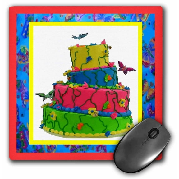 3dRose, Social Butterfly Cake, MousePad