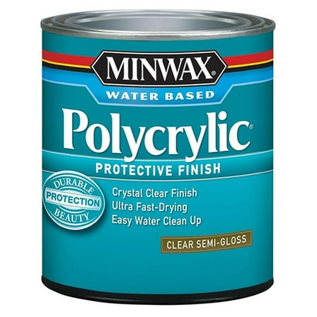 40-Pack of 1/2 pt Minwax 24444 Clear Polycrylic Water-Based Protective Finish Semi-Gloss
