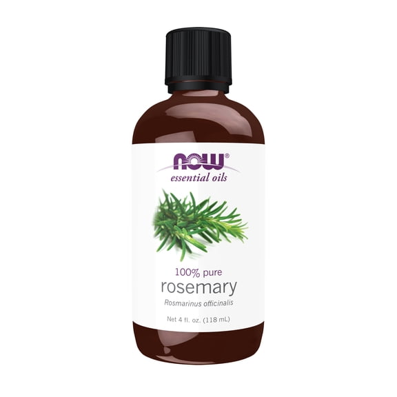 NOW Essential Oils, Rosemary Oil, Purifying Aromatherapy Scent, Steam Distilled, 100% Pure, Vegan, Child Resistant Cap, 4-Ounce