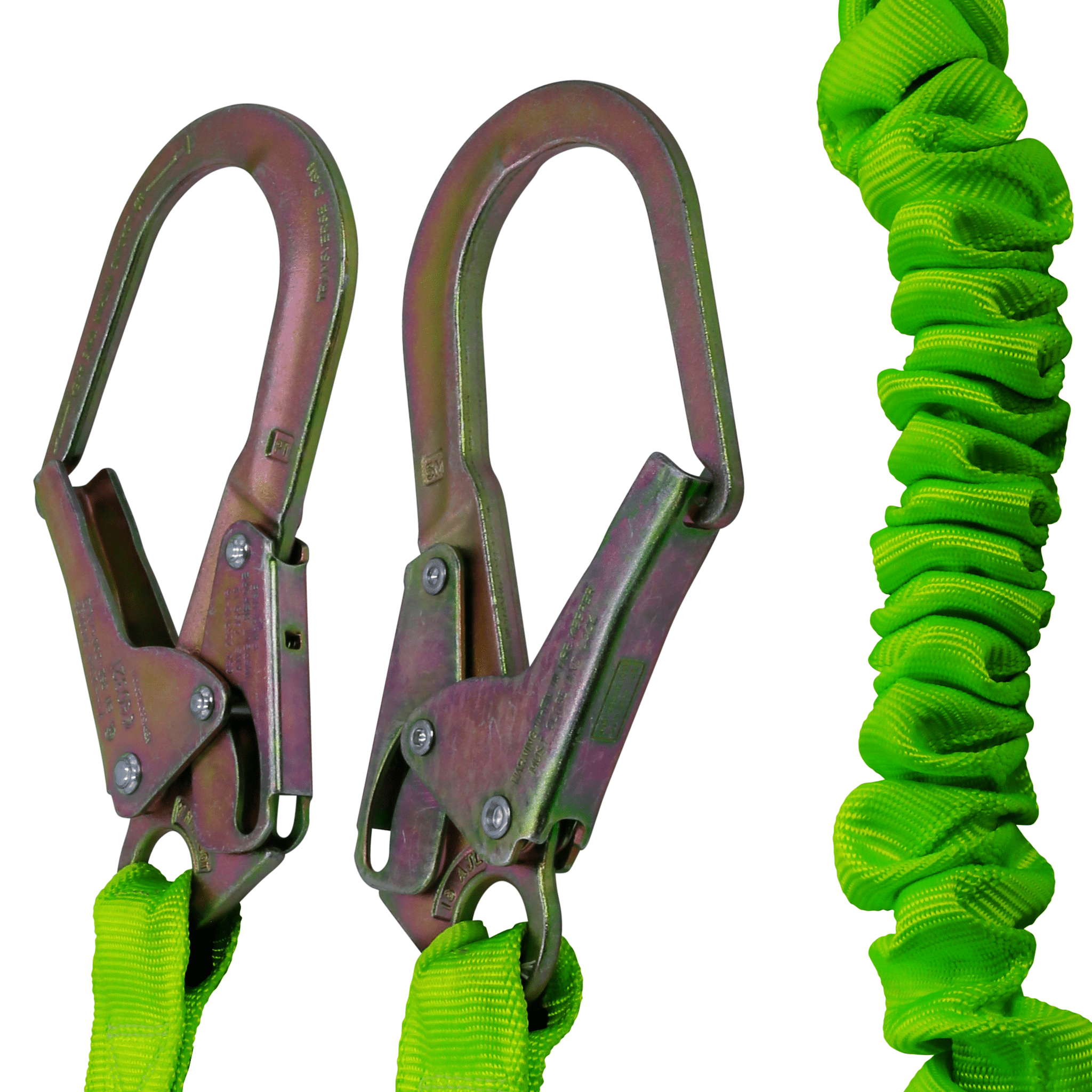 JORESTECH Twin Leg Internal Shock-Absorbing Lanyard with Snap Hook and Scaffolding Hook