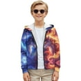 thumbnail image 4 of Chaqlin Ice Fire Flame Wolf Youth Athletic Top Zip Up Hoodie Long Sleeve with Pockets Lightweight Sports Jacket Boys Size 8-10, 4 of 7