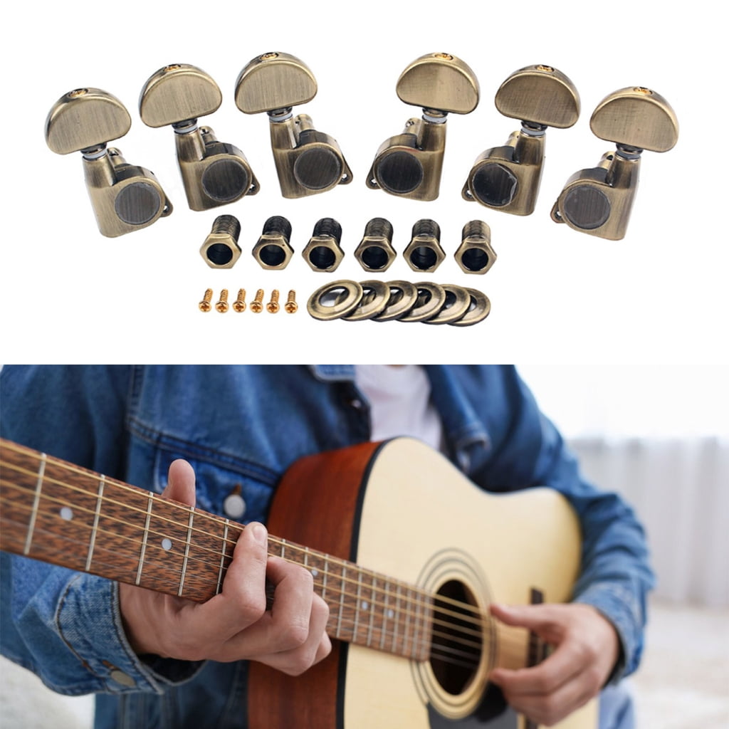 6Pcs Metal Guitar Tuning Machine Head String Tuners Replacement Guitar Strings Tuning Peg Guitars Accessory