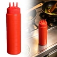 thumbnail image 2 of 400ml Plastic Condiment Squeeze Bottles, 3 Hole Sauce Bottles with Measured Mark , Salad Dressing Dispenser, Reusable Ketchup Storage Container, Food Grade Squeeze Jar, Sauce Dispenser for Kitchen, 2 of 7
