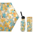 thumbnail image 2 of Orange Blue Mosaic Umbrellas for Sun Auto Open Close UV50+ Waterproof 5-Fold Compact Fiberglass Frame, 2 of 6