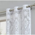 thumbnail image 2 of Lisa Knitted Lace Curtain Medallion Design with Scalloped Bottom (38" W x 63" L, White), 2 of 3