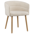 thumbnail image 1 of Bouclair White Fabric and Mango Wood Accent Chair, 1 of 5