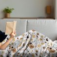 thumbnail image 3 of Modern Soft Flannel Fleece Blanket, Lunch Table with Croissant Bagels Coffee Cheese Chocolate Watercolor Artwork, Cozy Plush for Indoor and Outdoor Use, 70" x 90", Sand Brown White, by Ambesonne, 3 of 5
