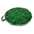 thumbnail image 1 of Abstract Green Round Floor Cushion with Handle, Jumble Shamrock Themed Pattern St Patrick's Day Design, Decorative Pillow for Living Room & Dorms, 18" Round, Green Emerald, by Ambesonne, 1 of 4