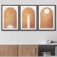 thumbnail image 3 of wall26 Framed Canvas Print Wall Art Set Mid-Century Ocean Sunset Sun Horizon Nature Abstract Illustrations Modern Art Bohemian Decorative for Living Room, Bedroom, Office - 16"x24"x3 Black, 3 of 5