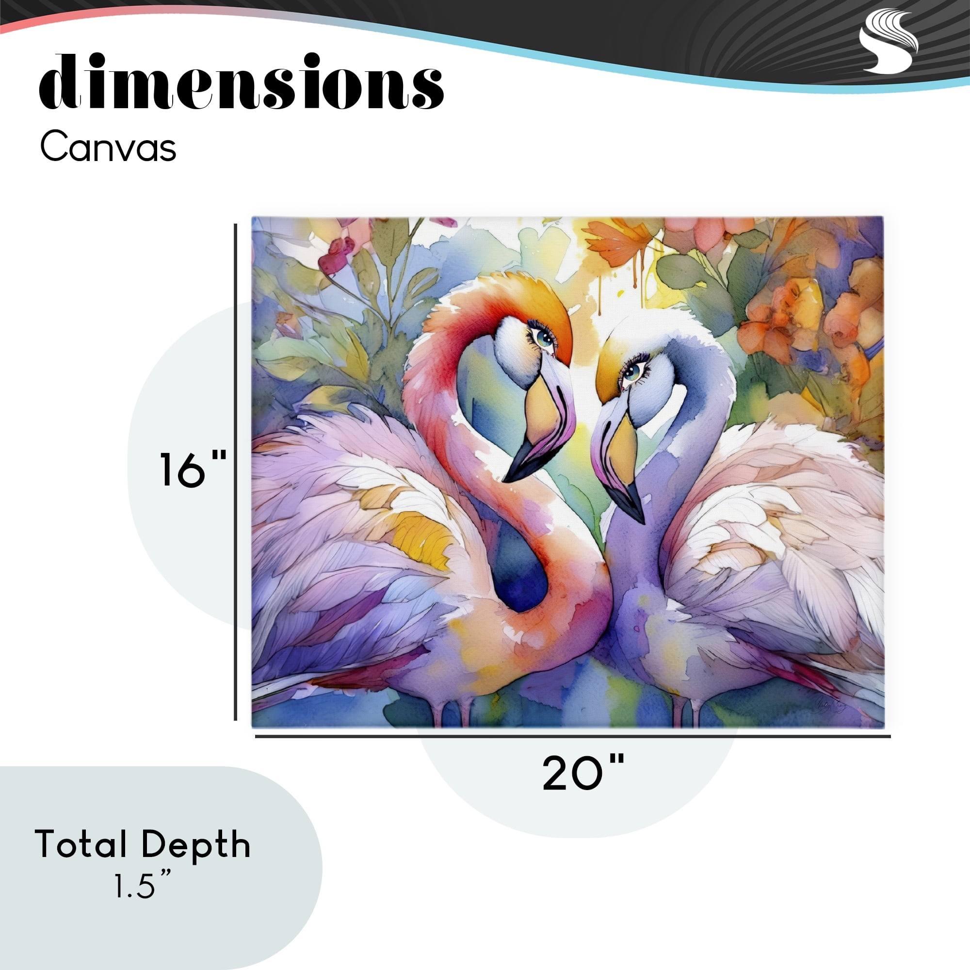 Stupell Industries Flamingo Love Pair Canvas Wall Art, design by Shelly Craig