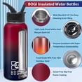 thumbnail image 3 of BOGI 32oz Insulated Water Bottle, Double Wall Vacuum Stainless Steel Water Bottle with Straw and 3 Lids, Sweat-Proof Wide Mouth Metal Water Bottle Ke, 3 of 9