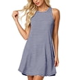 thumbnail image 3 of Tsivenald Casual Summer Dresses for Women Sleeveless Crew Neck Striped Mini Dress with Side Pockets Loose Swing Tunic Dress, 3 of 6