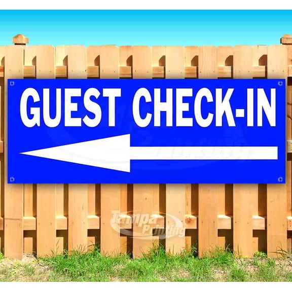 Guest Check-In 13 oz Vinyl Banner With Metal Grommets