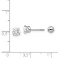 thumbnail image 3 of Boucles d'Oreilles Réversibles en Or Blanc 14k 5mm Zircon Cz 4mm, 3 of 7