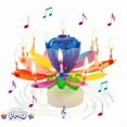 thumbnail image 3 of PMU Birthdays Lotus Flower Musical Birthday Candle Spinning Birthday Cake Decoration Multi-Color pkg/1, 3 of 8