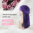 thumbnail image 5 of Minnieouse 6 uds. Velour Headwraps estilos bohemios durabilidad colores surtidos Color brillante sombrero de pirata estilo musulmán gorro de pelo Sombreros Púrpura, 5 of 5