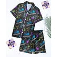 thumbnail image 6 of Fiodrimy Boys Pajamas Big Boys Satin PJS Set Summer Short Sleeve Button Down Kids Silky Pajama Lounge Sleepwear Size 8-14, 6 of 6