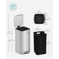 thumbnail image 7 of 8-Gallon (30 L) Kitchen Trash Can, Trash Bin, Stainless Steel Garbage Can, with Inner Bucket, Soft Close and Stays Open, Metallic Silver, 7 of 7
