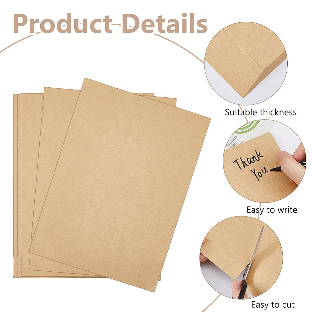 100 Sheets A4 Blank Craft Paper Printing Paper Rectangle Wheat 298x212x0.2mm for making