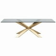 thumbnail image 4 of Take Me Home - Rectangular Glass top Dining Table with  Gold base,   for 6 ppl, Elegant,Spider Steel legs, 4 of 6