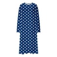 thumbnail image 6 of JUSLIO Nightgowns for Women Graphic Print Pajama Long Sleeve Sleepwear Round Collar Nightgown Sleep Dress Navy Loungewear Nightgowns Robes, 6 of 6