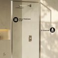 thumbnail image 4 of Pierre 34 x 76 Framed Fixed 3/8 in. (10mm) Clear Tempered Glass Shower Door with Nickel Brushed Frame, 4 of 6