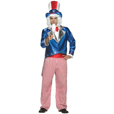 Uncle Sam Men's Adult Halloween Costume, One Size, (40-46)