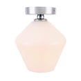 thumbnail image 3 of Gene 1 light Chrome and Frosted white glass Flush mount, 3 of 10