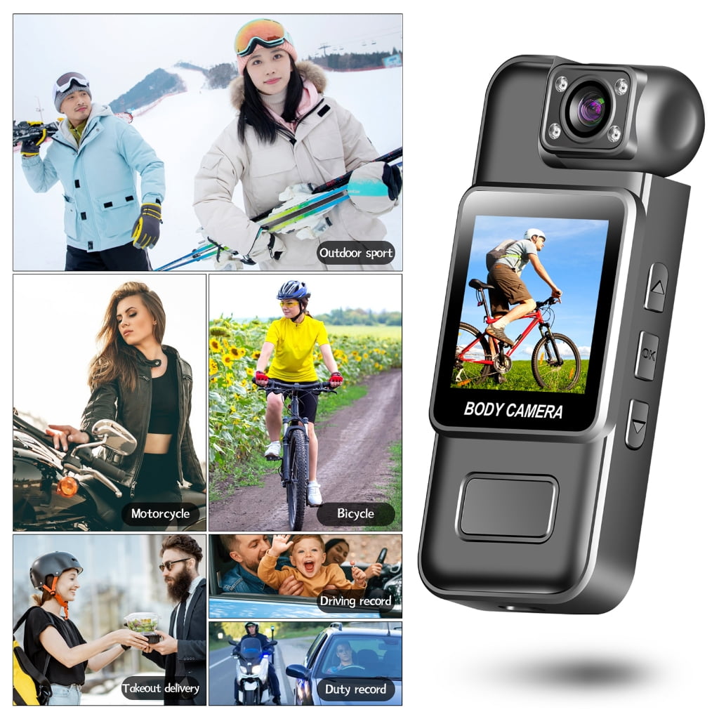 Tizuqe 4K Body Camera Video Recorder with Rotating Lens Supports 128GB