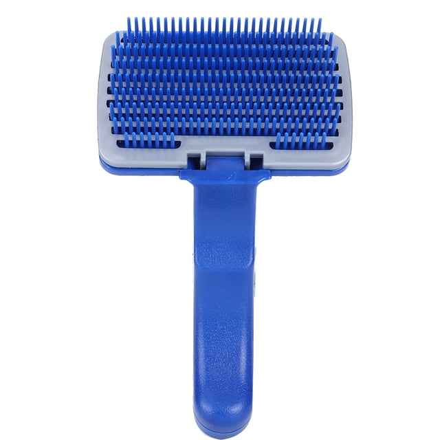 Dog Open Knot Comb,Plastic Blue Pet Automatic Pet Hair Comb Pet Automatic Hair Removal Comb Enhanced Durability