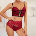 thumbnail image 2 of Gibobby Conjunto de lencería de encaje Lencería Sexy para Mujer Vestido De Dormir Profundo Empalme De Encaje Ahueca hacia Fuera Mini Lenceria Body Mujer(Rojo, G), 2 of 5