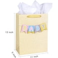 thumbnail image 4 of 13" Large Gift Bag (2 Pack) with Tissue Paper for Baby Shower - Yellow Design, 4 of 6