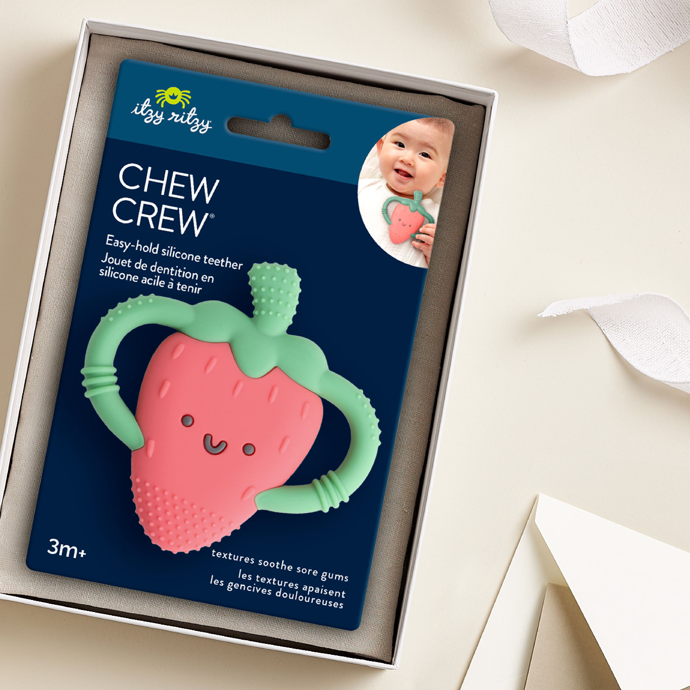 Itzy Ritzy Chew Crew Strawberry Teether