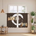 thumbnail image 2 of Japanese Style Kitchen Curtains 54 Inch Length, Dark Brown Rustic Owl Birds Tree Branches Tiers Curtains for Bathroom Bedroom Cafe, Light Filtering Small Window Treatment Drapes 2 Panels 42"Wx54"L, 2 of 8