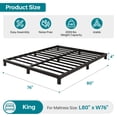 thumbnail image 2 of Arhomefurni 4 inch King Size Bed Frame, Heavy Duty Metal Low Profile Platform Bed, No Box Spring Needed, Noise Free, Easy Assembly, Black, 2 of 8