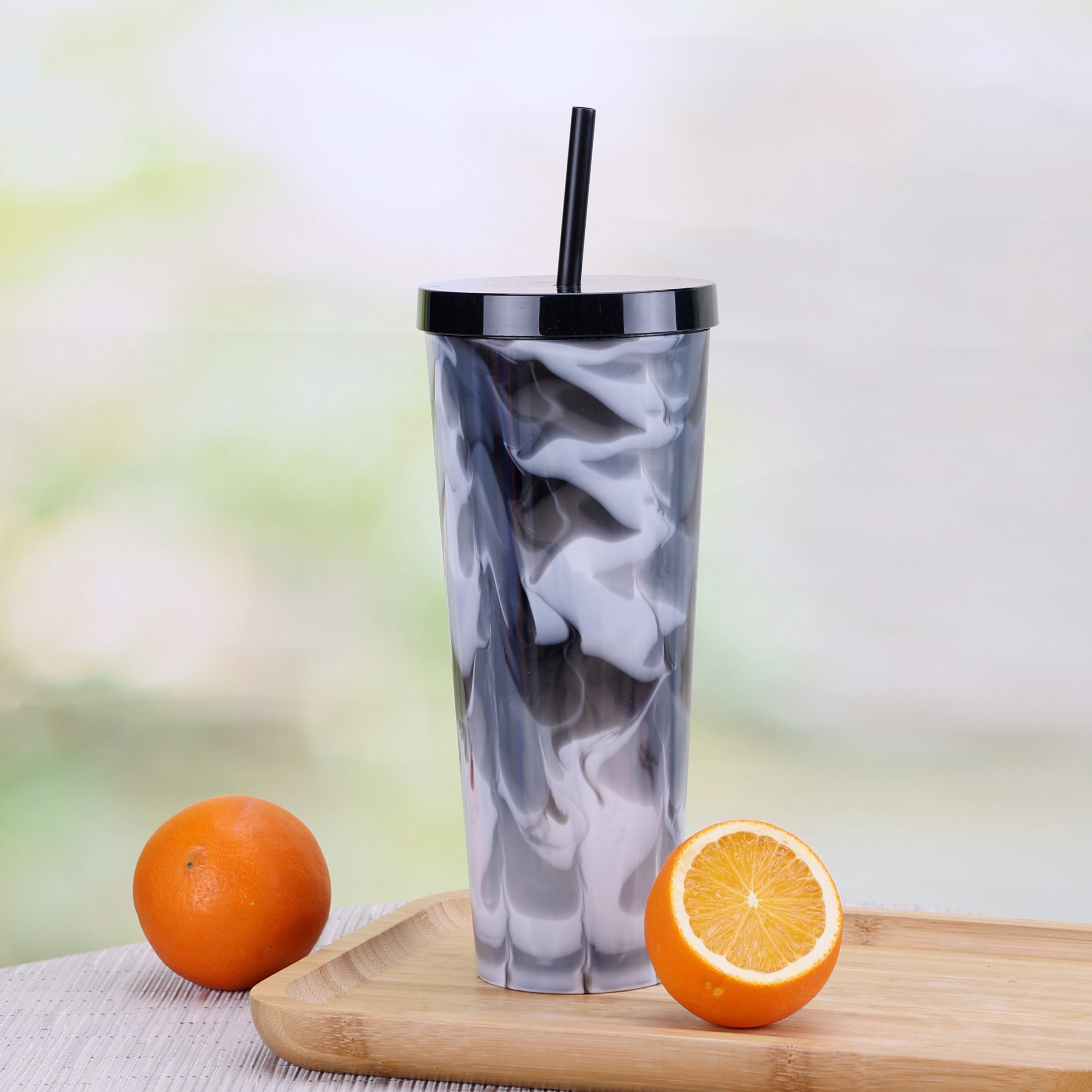 Mainstays 26-Ounce Plastic Swirl Tumbler, Black