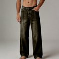 thumbnail image 2 of HOMADLES Men's Wide Leg Jeans Loose Fit Stretch Soft Casual Pants Side Pocket Fashion Pants Navy Size 2XL, 2 of 8