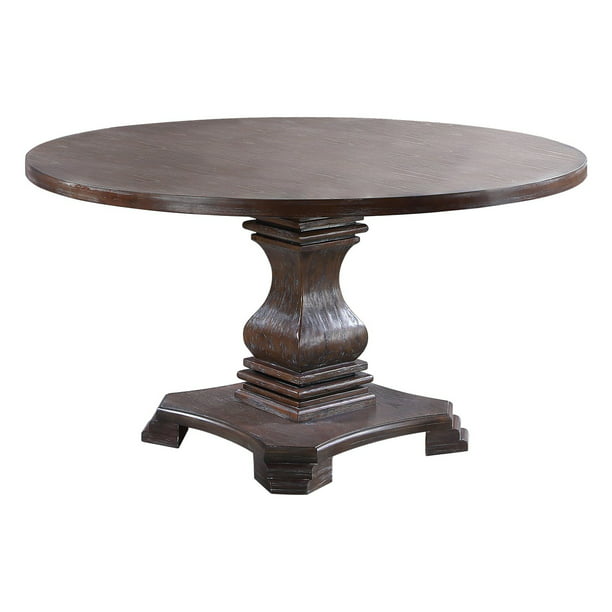 Round Weathered Wood Dining Table, Best Pedestal Dining Table