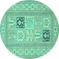 thumbnail image 1 of Ahgly Company Indoor Round Persian Turquoise Blue Traditional Area Rugs, 6' Round, 1 of 4