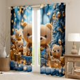 thumbnail image 2 of Manfei Cute Cartoon Bear Curtains Pack of 2 (42x84 Each),Kawaii Christmas Gifts Curtains Blackout,Happy New Year Bedroom Curtains For Girls,Luxury Bedroom Decor, 2 of 6
