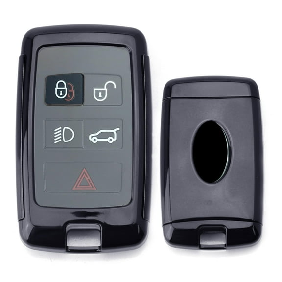 Glossy Black TPU Key Fob Cover Case w/Button Cover Panel For 2018-up Land Rover Range Rover, Range Rover Sport or Discovery Intelligent Smart Key