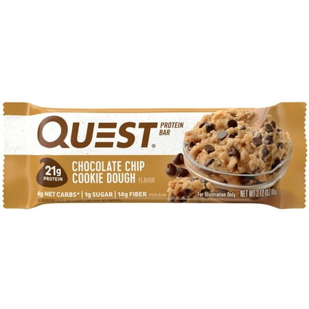 Quest Protein Bar, Chocolate Chip Cookie Dough, 21g Protein, 1 Ct