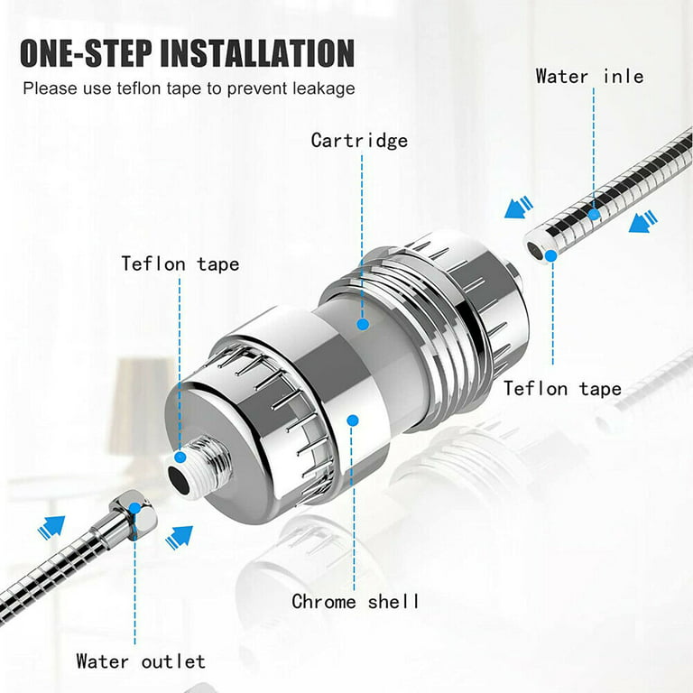 MDHAND Shower Head Water Filter System with 1 Replaceable Cartridge,High  Output Shower Head Filter, Hard Water Filter,Remove Chlorine Fluoride Heavy  Metals Impurities 