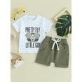 thumbnail image 4 of Bslissey Toddler Baby Boys Casual Shorts Sets Short Sleeve Letter Star Print T-shirt + Elastic Waist Shorts 6M 12M 18M 24M 3T Infant Summer 2Pcs Outfits for Daily, 4 of 9