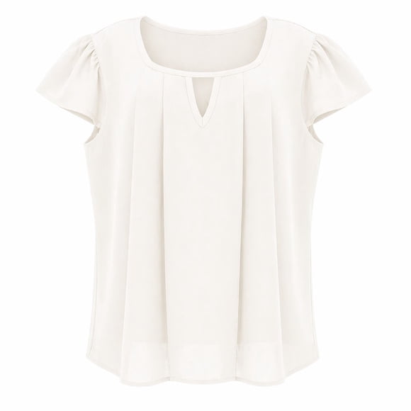 Blusa George para Mujer, Manga Corta Blanco Talla M