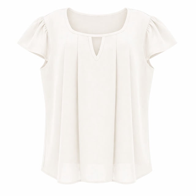 Blusa George para Mujer, Manga Corta Blanco Talla M